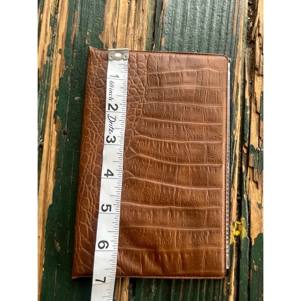 Brown Crocodile Embossed‎ Photo Album Card Holder Slim Organizer 2172